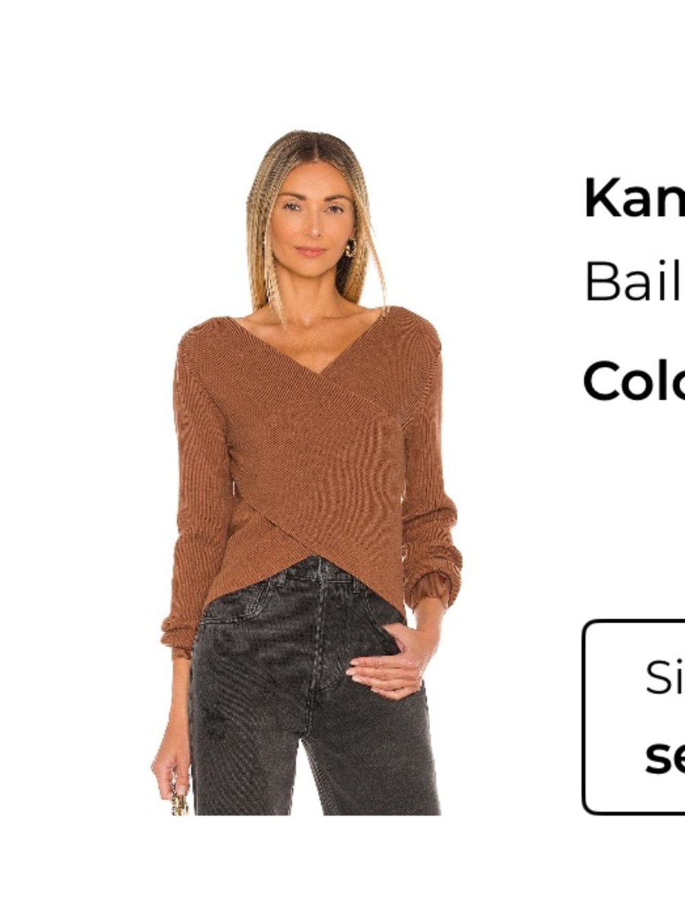 Revolve Bailey 44 Wrap V-Neck Sweater in Chestnut Brown NWOT